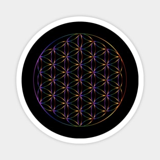 Flower of Life Sacred Geometry Multi Metallic Magnet